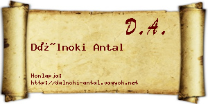 Dálnoki Antal névjegykártya